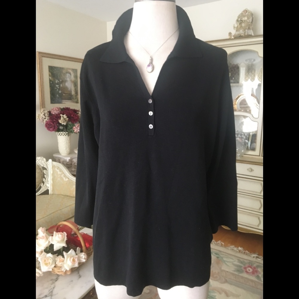 Charter Club NWT black long sleeve top size 2X B:179. 7/19/26